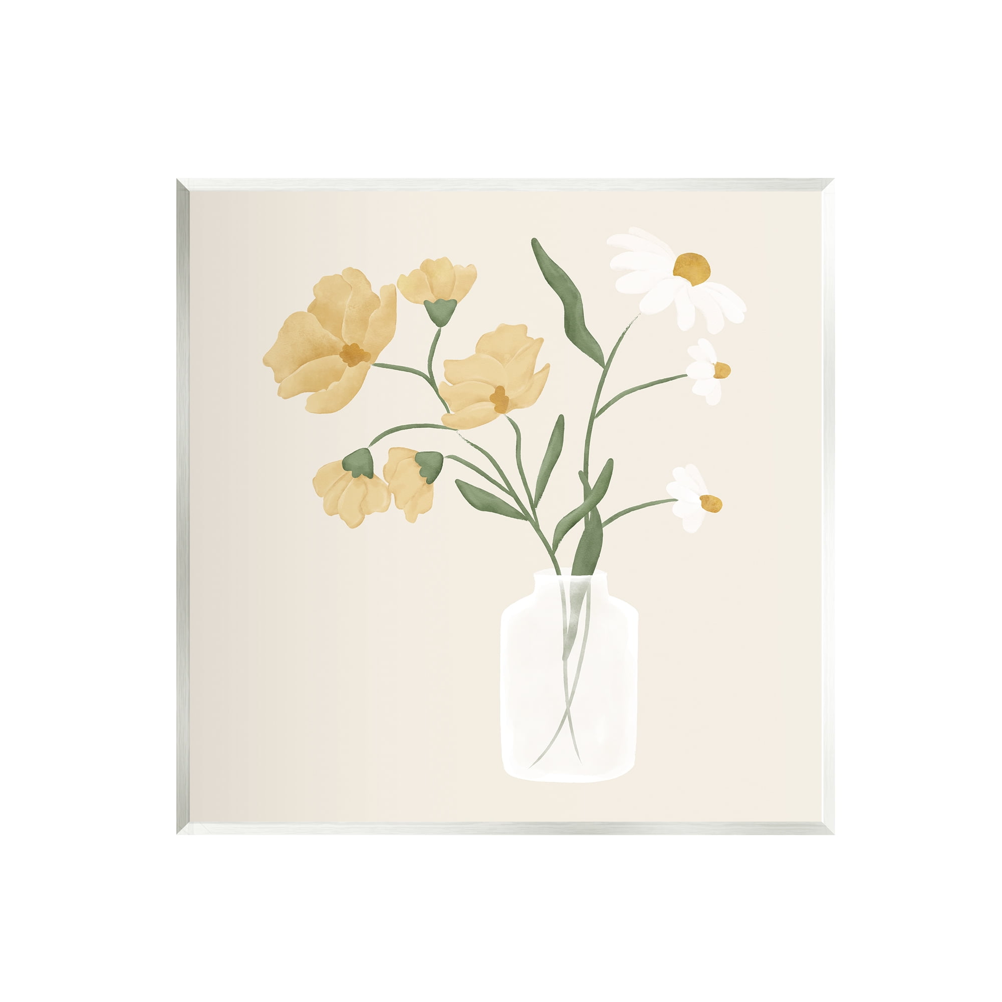 Stupell Casual Daisies Blossom Arrangement Botanical & Floral Painting Wall Plaque Unframed Art Print Wall Art