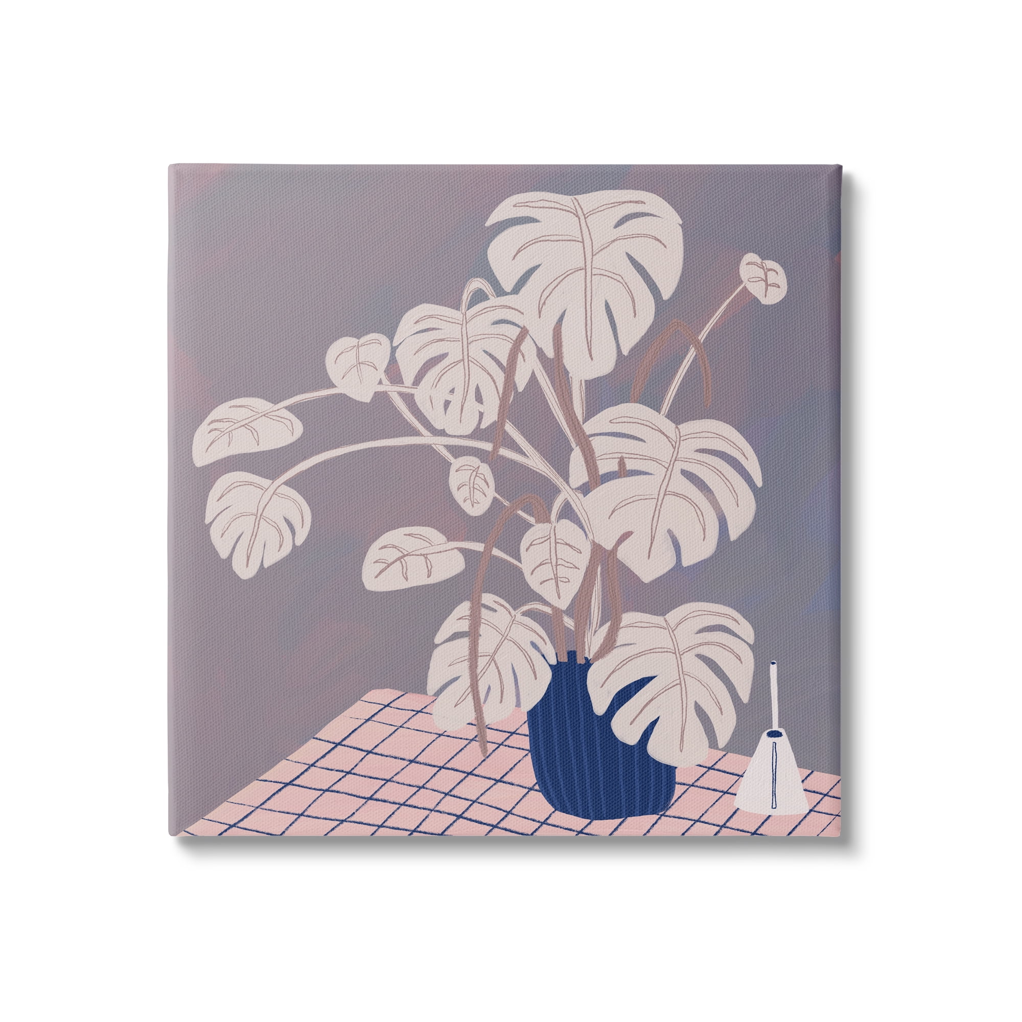 Stupell Casual Monstera Patterned Leaves Botanical & Floral Painting Gallery Wrapped Canvas Print Wall Art