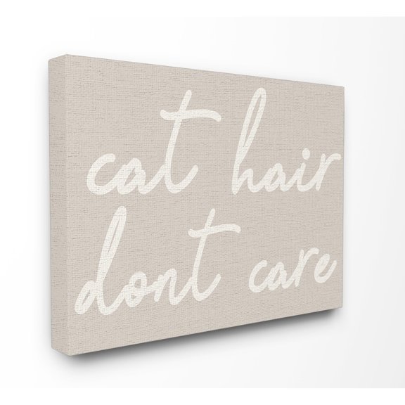 Stupell Cat Hair Don't Care Stretched Canvas Wall Art 16 x 20