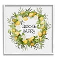 thumbnail image 1 of Stupell Choose Happy Lemon Roses Wreath Botanical & Floral Painting White Framed Art Print Wall Art, 1 of 7