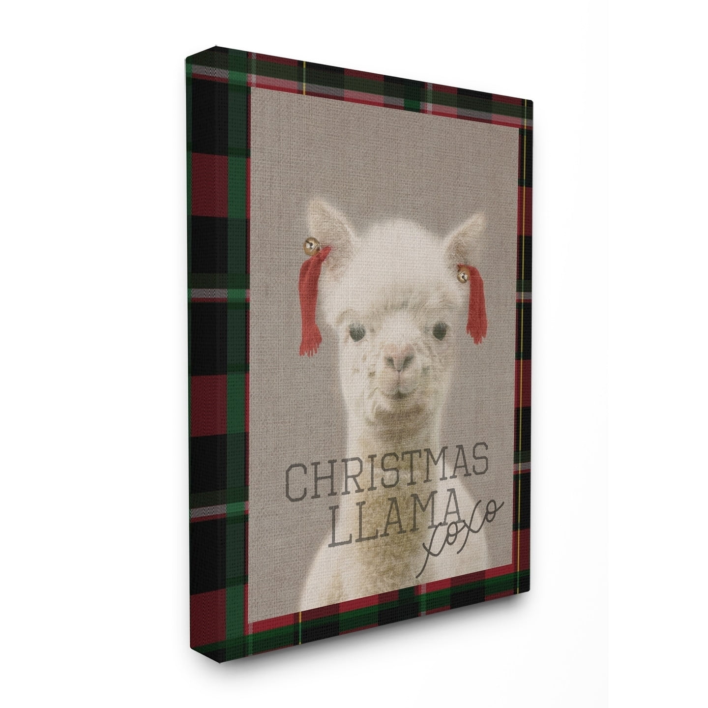 Stupell Christmas Llama Xoxo Stretched Canvas Wall Art 24 x 30