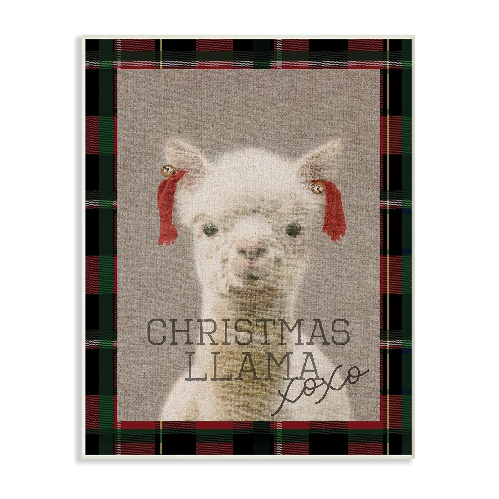 Stupell Christmas Llama Xoxo Wall Plaque Art 13 x 19