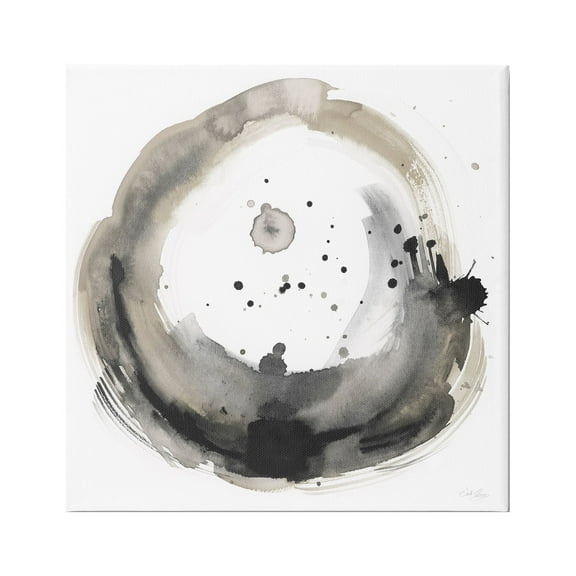 Stupell Circular Contemporary Paint Splash Abstract Painting Gallery Wrapped Canvas Print Wall Art