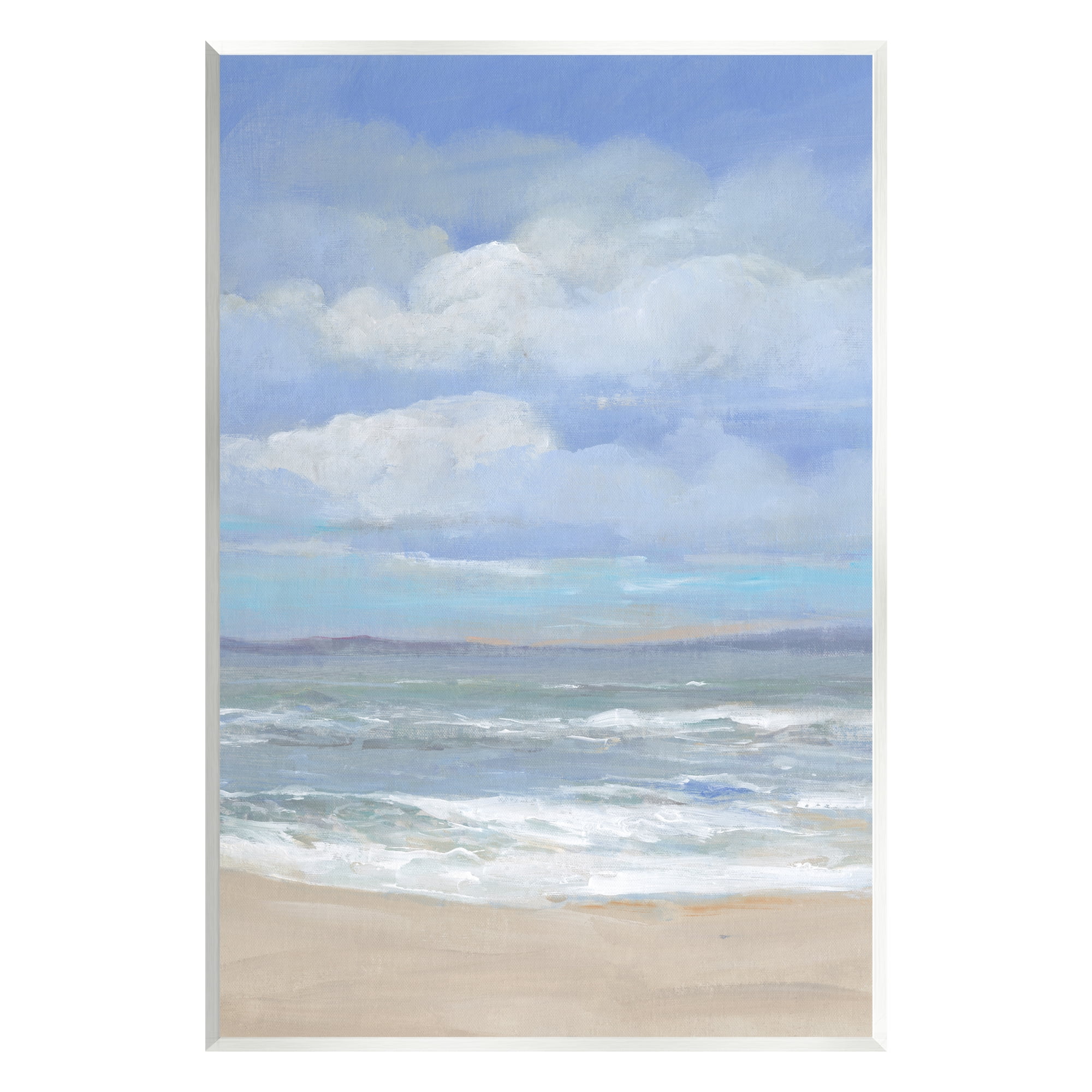 Stupell Cloudy Ocean Bay Shoreline Landscape Painting Wall Plaque Unframed Art Print Wall Art