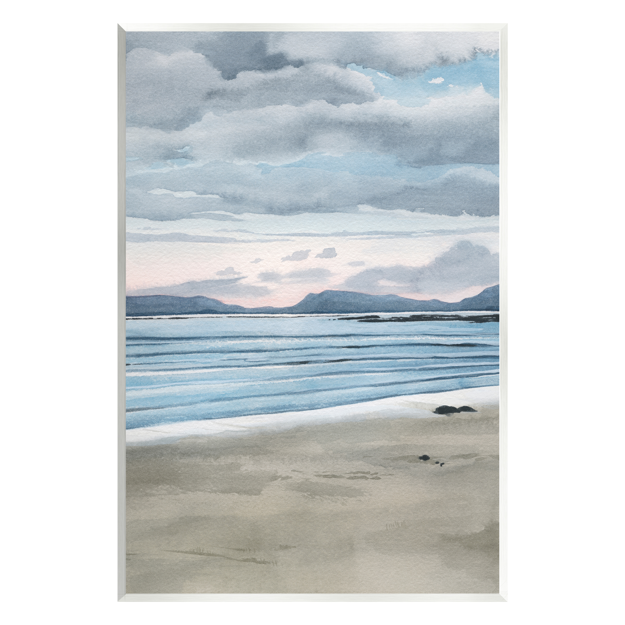 Stupell Cloudy Sunrise Beach Scenery Landscape Painting Wall Plaque Unframed Art Print Wall Art