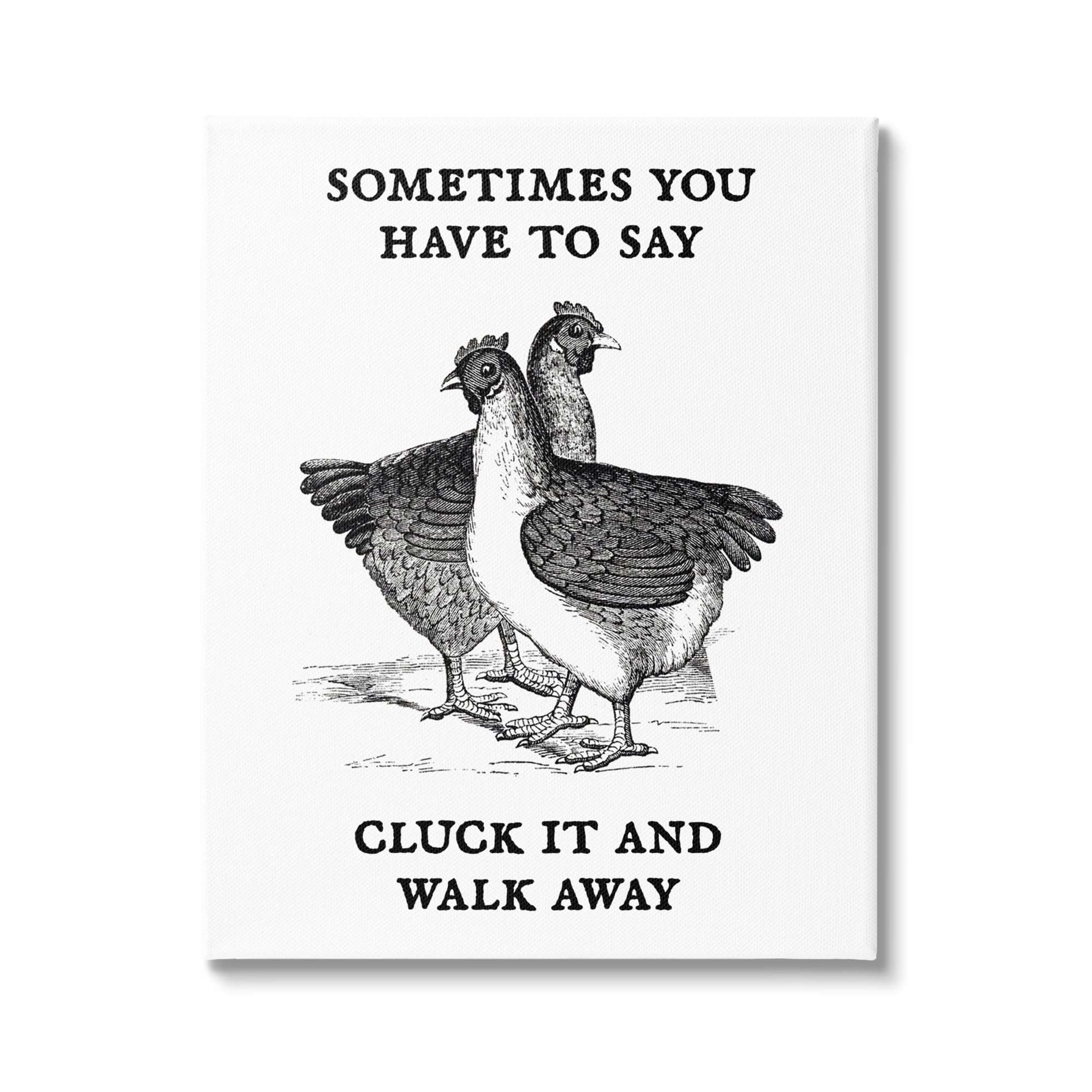 Stupell Cluck It Funny Country Hens Humor Animals & Insects Painting Gallery Wrapped Canvas Print Wall Art