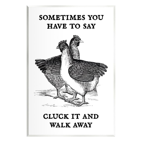 Stupell Cluck It Funny Country Hens Humor Animals & Insects Painting Wall Plaque Unframed Art Print Wall Art