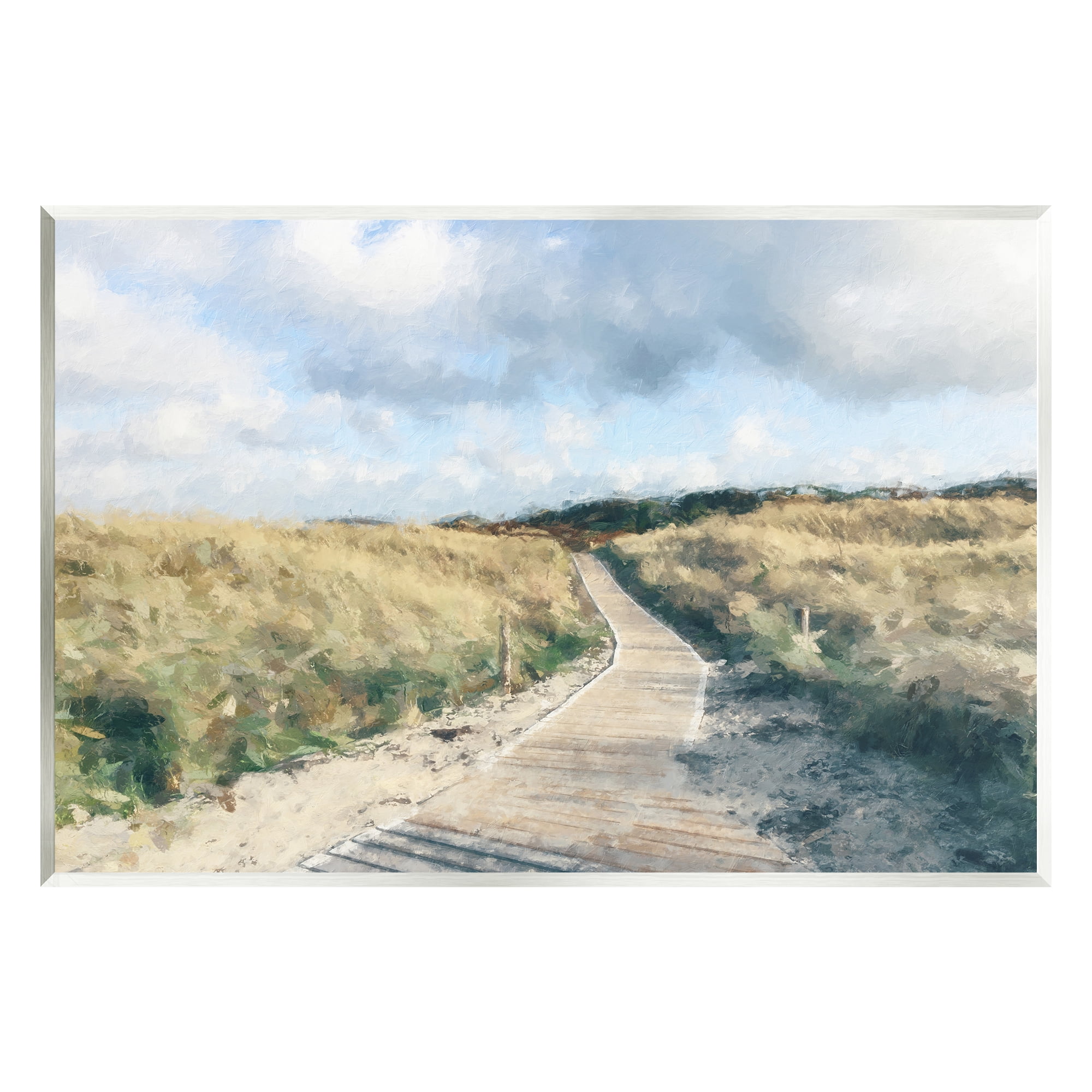 Stupell Coastal Boardwalk Path Landscape Landscape Painting Wall Plaque Unframed Art Print Wall Art