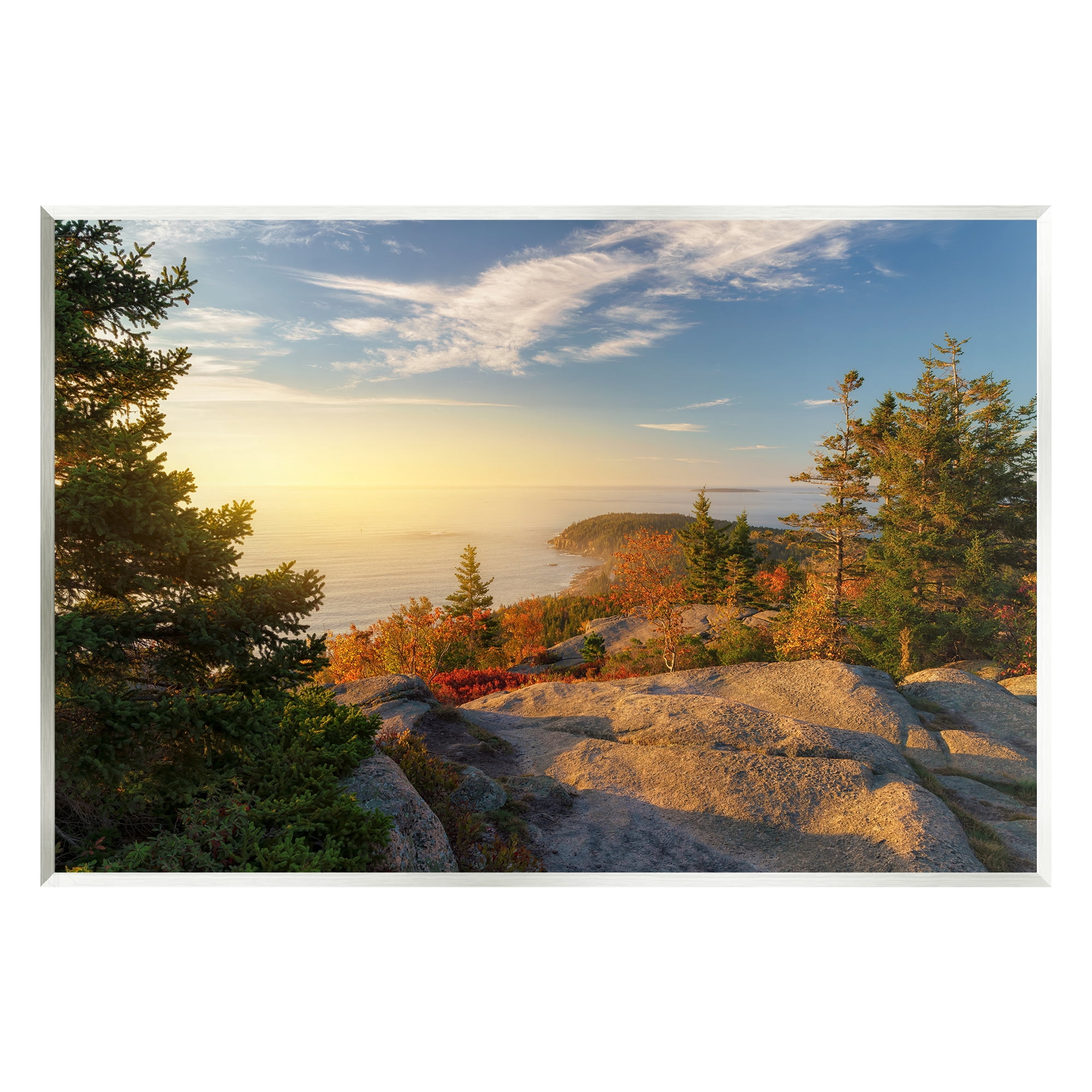 Stupell Coastal Cliffs Rocky Ocean Landscape Photography Wall Plaque Unframed Art Print Wall Art