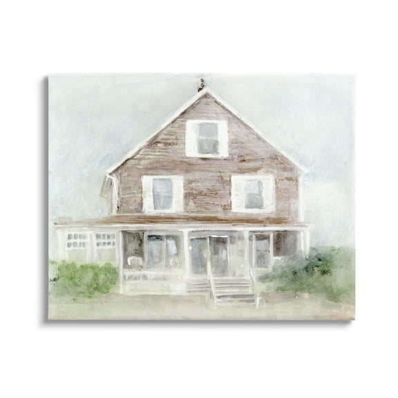 Stupell Coastal House Calm Porch Landscape Painting Gallery Wrapped Canvas Print Wall Art