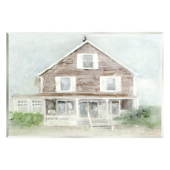 Stupell Coastal House Calm Porch Landscape Painting Wall Plaque Unframed Art Print Wall Art