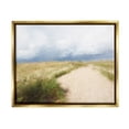 thumbnail image 1 of Stupell Coastal Sandy Path Cloudy Sky Landscape Painting Gold Floater Framed Art Print Wall Art, 1 of 6