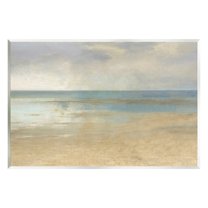 Stupell Coastal Sandy Sunlit Beach Landscape Painting Wall Plaque Unframed Art Print Wall Art