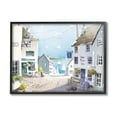 thumbnail image 1 of Stupell Coastal Town Seaport Sailboats Landscape Painting Black Framed Art Print Wall Art, 1 of 7