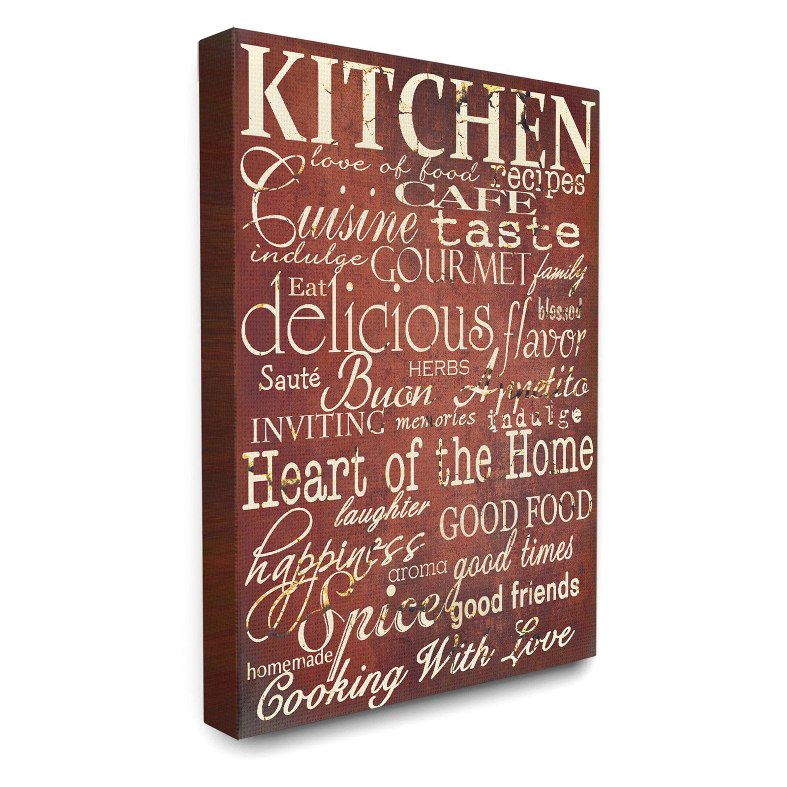 Stupell Collection Words in the Kitchen Off Red Canvas Art, 16 x 20