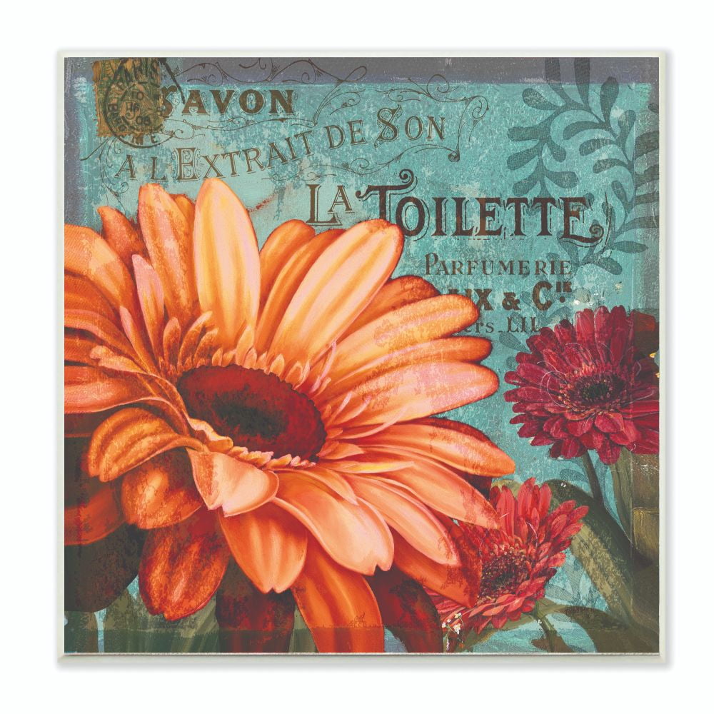 Stupell  'Colorful Daisies w/ Antique French Backdrop' Wall Plaque Art