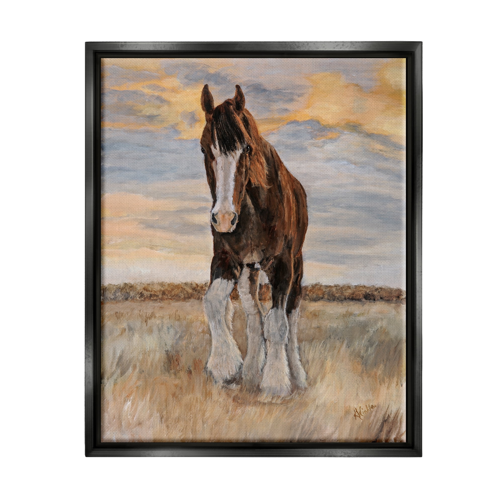Stupell Colt Horse Farmhouse Animal Animals & Insects Painting Black Floater Framed Art Print Wall Art