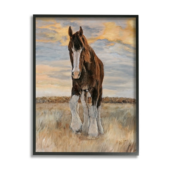 Stupell Colt Horse Farmhouse Animal Animals & Insects Painting Black Framed Art Print Wall Art