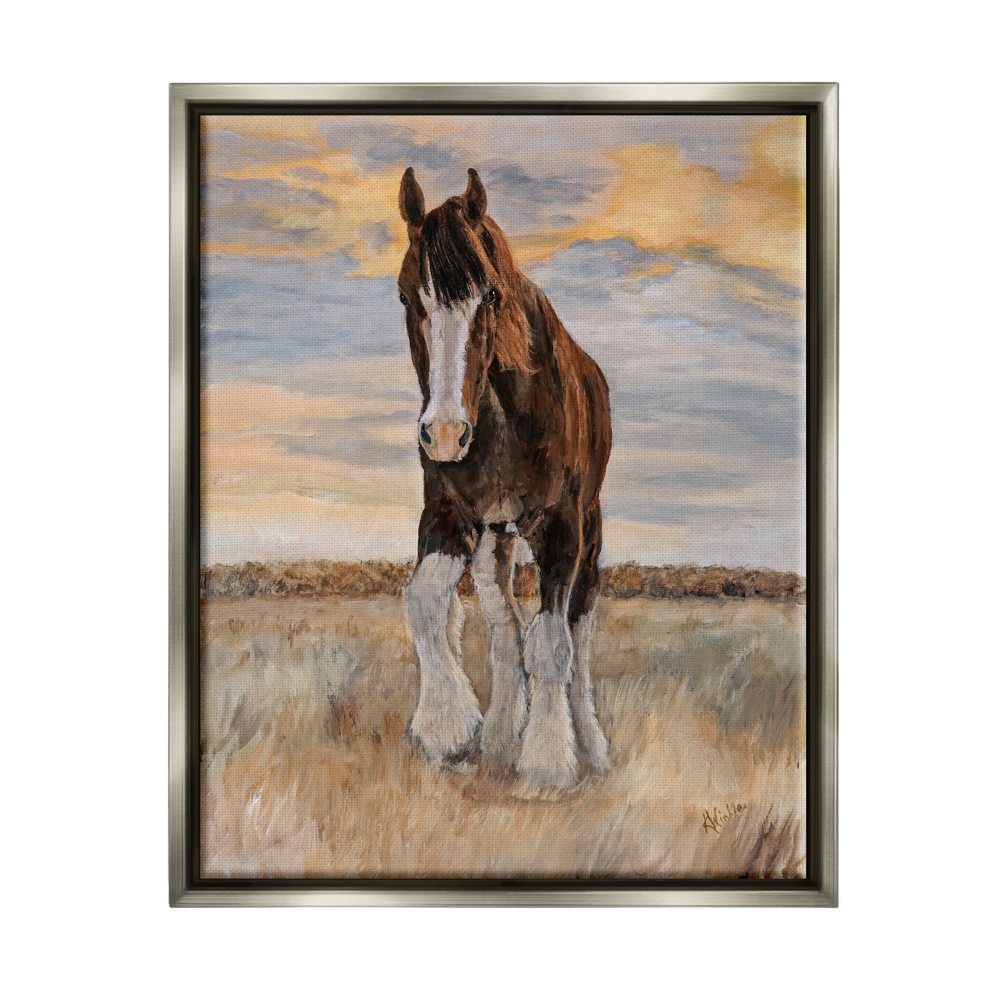 Stupell Colt Horse Farmhouse Animal Animals & Insects Painting Gray Floater Framed Art Print Wall Art