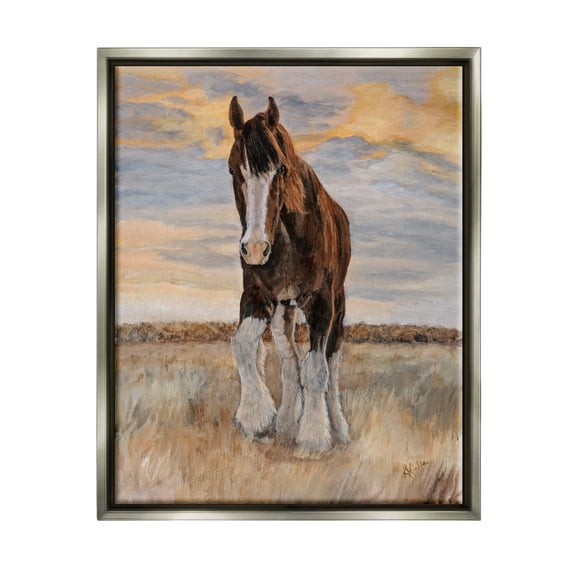 Stupell Colt Horse Farmhouse Animal Animals & Insects Painting Gray Floater Framed Art Print Wall Art