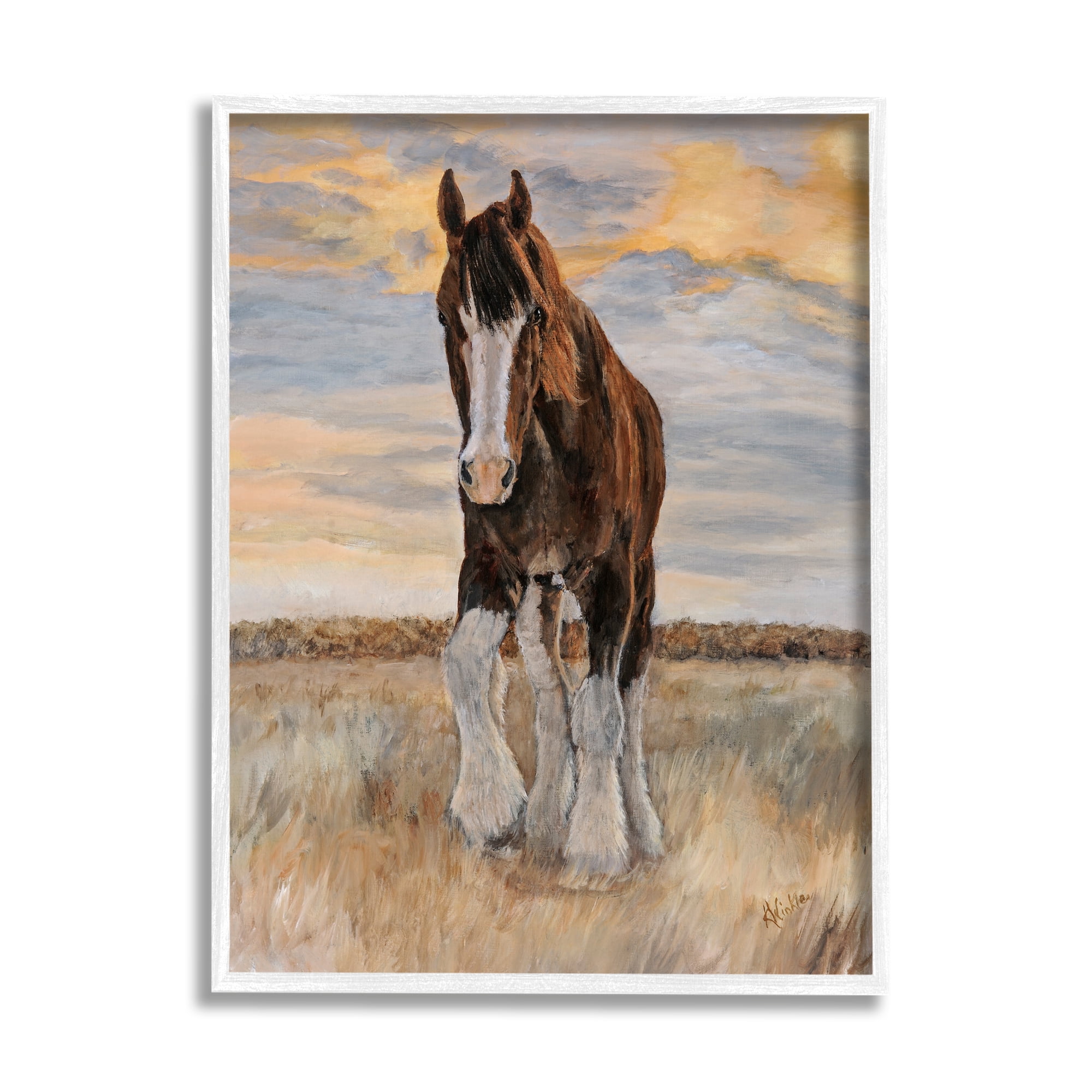 Stupell Colt Horse Farmhouse Animal Animals & Insects Painting White Framed Art Print Wall Art