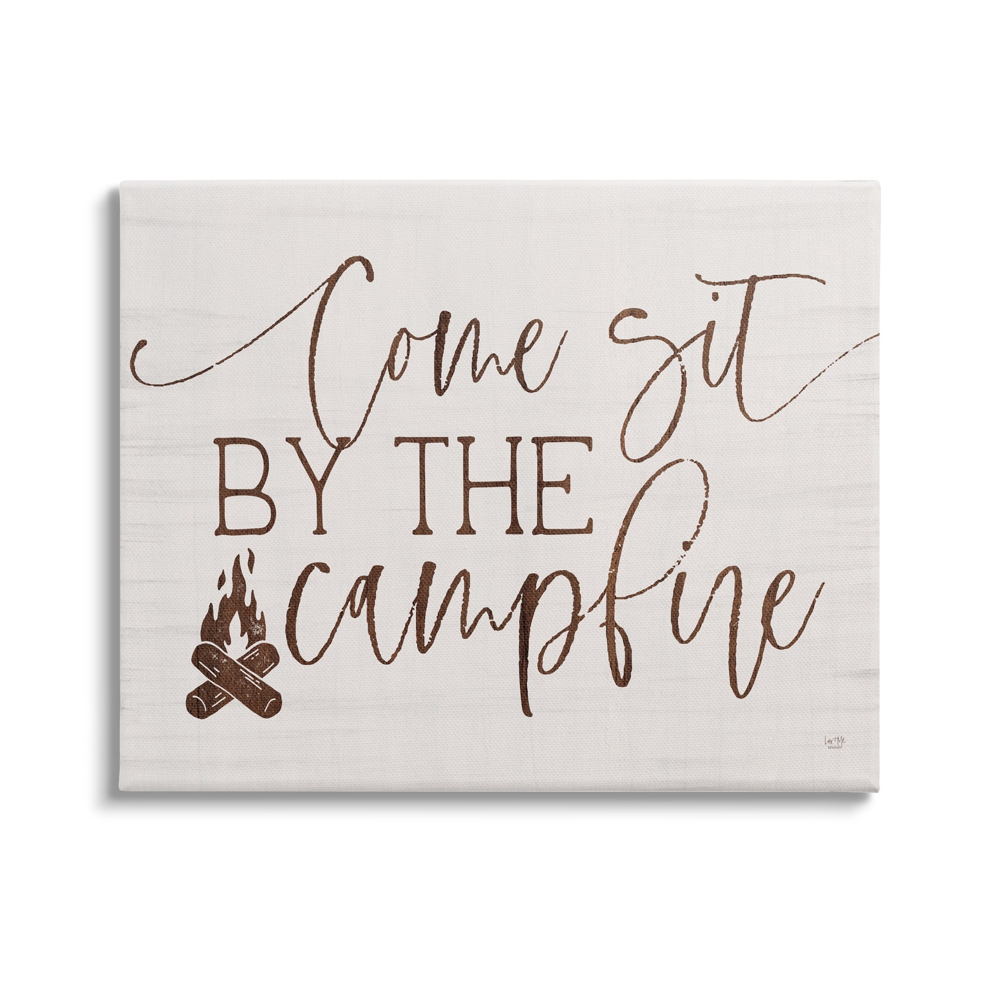 Stupell Come Sit By The Campfire Rustic Sign Inspirational Painting Gallery Wrapped Canvas Print Wall Art