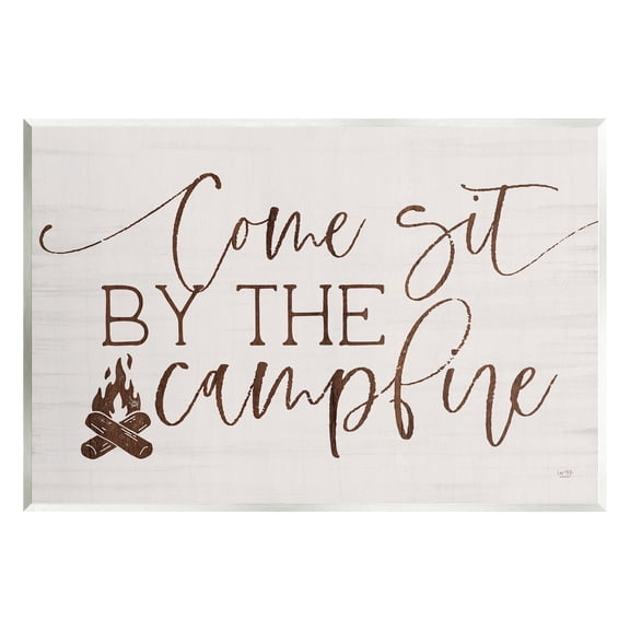 Stupell Come Sit By The Campfire Rustic Sign Inspirational Painting Wall Plaque Unframed Art Print Wall Art