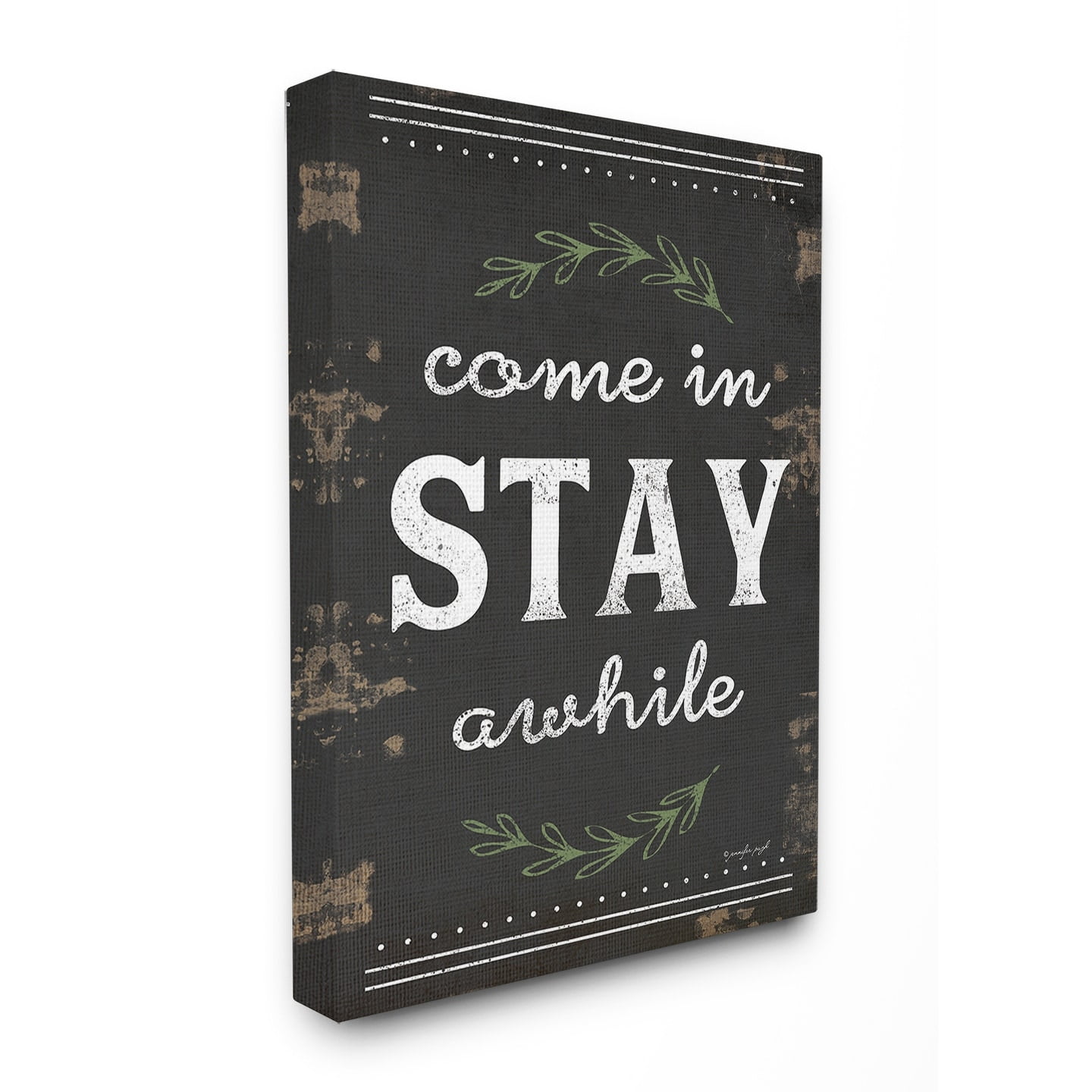 Stupell Come Stay Distressed Canvas Wall Art 24 x 30