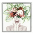 thumbnail image 1 of Stupell Conceptual Flower Face Woman Botanical & Floral Painting Gray Framed Art Print Wall Art, 1 of 7