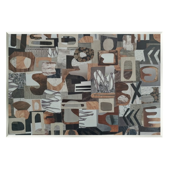 Stupell Contemporary Earth Tones Shapes Collage Abstract Painting Wall Plaque Unframed Art Print Wall Art