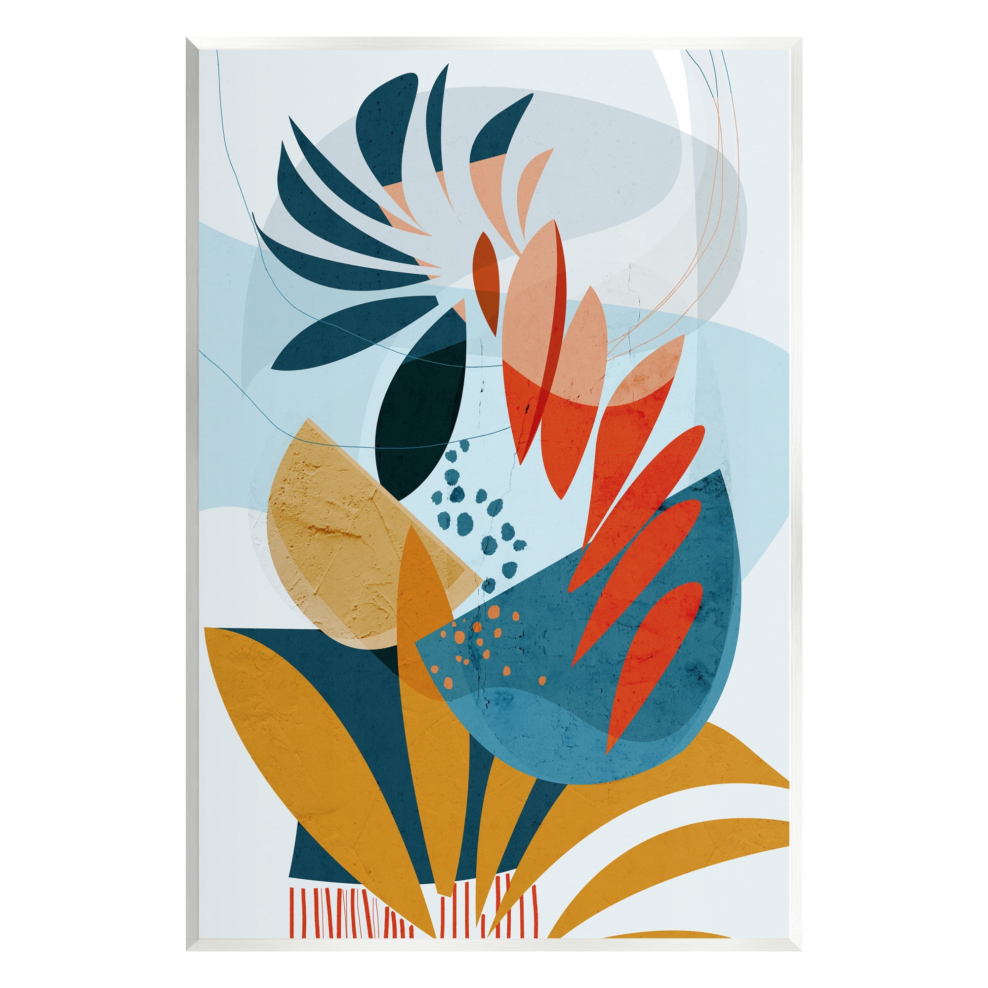 Stupell Contemporary Tropical Botanical Shapes Abstract Painting Wall Plaque Unframed Art Print Wall Art