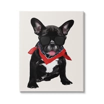 Stupell Cool Dude French Bulldog Pet Animals & Insects Painting Gallery Wrapped Canvas Print Wall Art