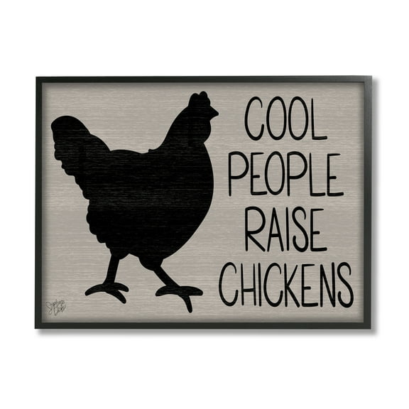 Stupell Cool People Raise Chickens Sign Animals & Insects Painting Black Framed Art Print Wall Art
