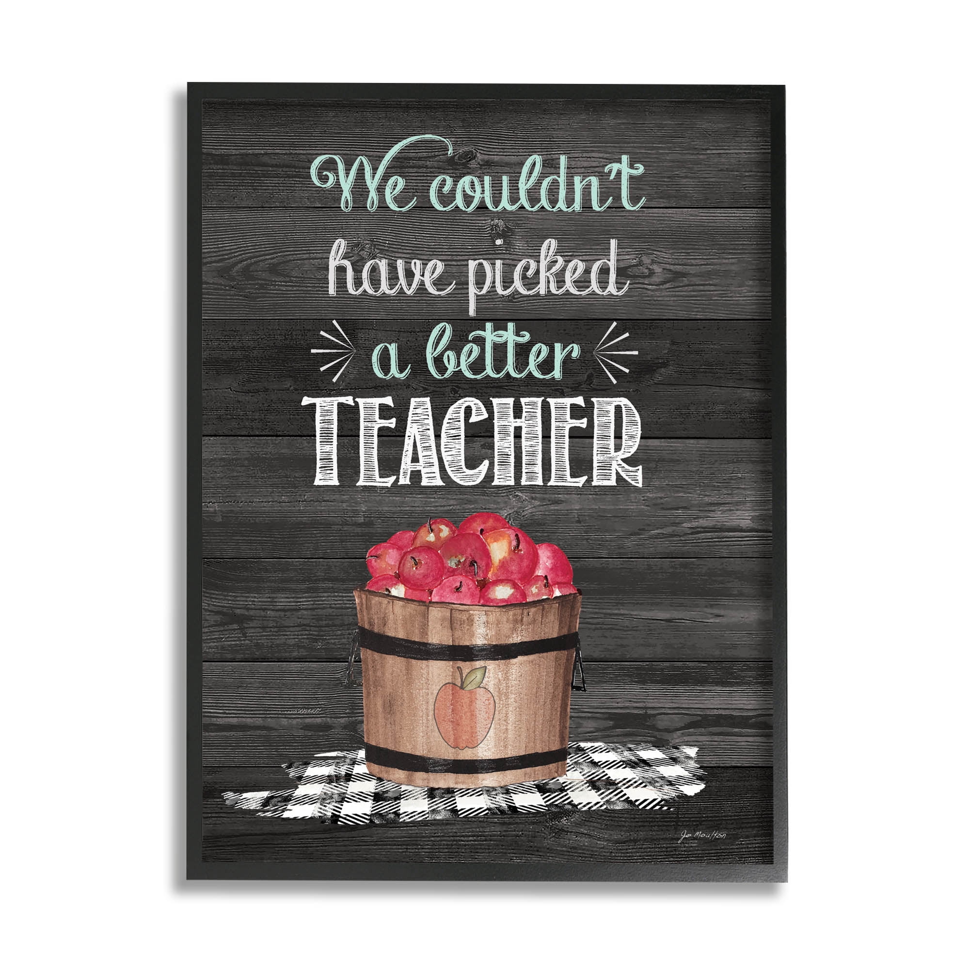 Stupell Couldn't Have Picked A Better Teacher Apples Food & Beverage Painting Black Framed Art Print Wall Art