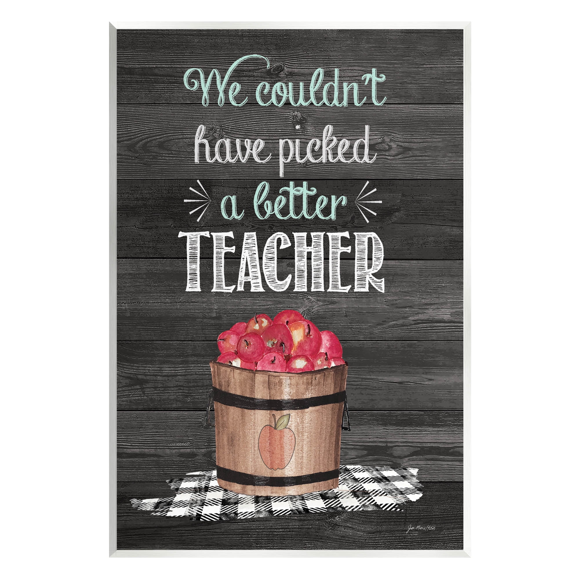 Stupell Couldn't Have Picked A Better Teacher Apples Food & Beverage Painting Wall Plaque Unframed Art Print Wall Art