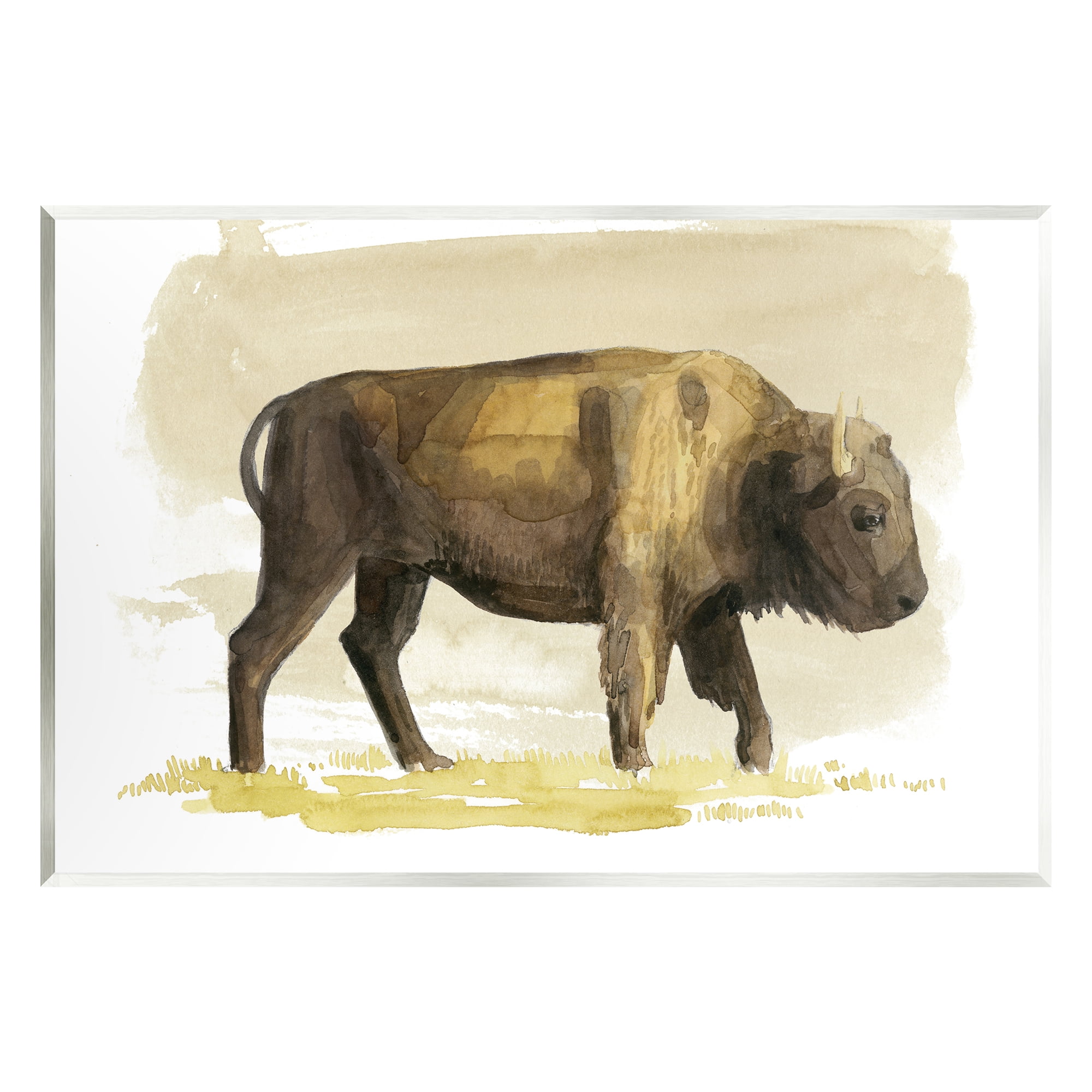 Grace Popp Country Bison Grazing Wildlife MDF Wood Wall Plaque