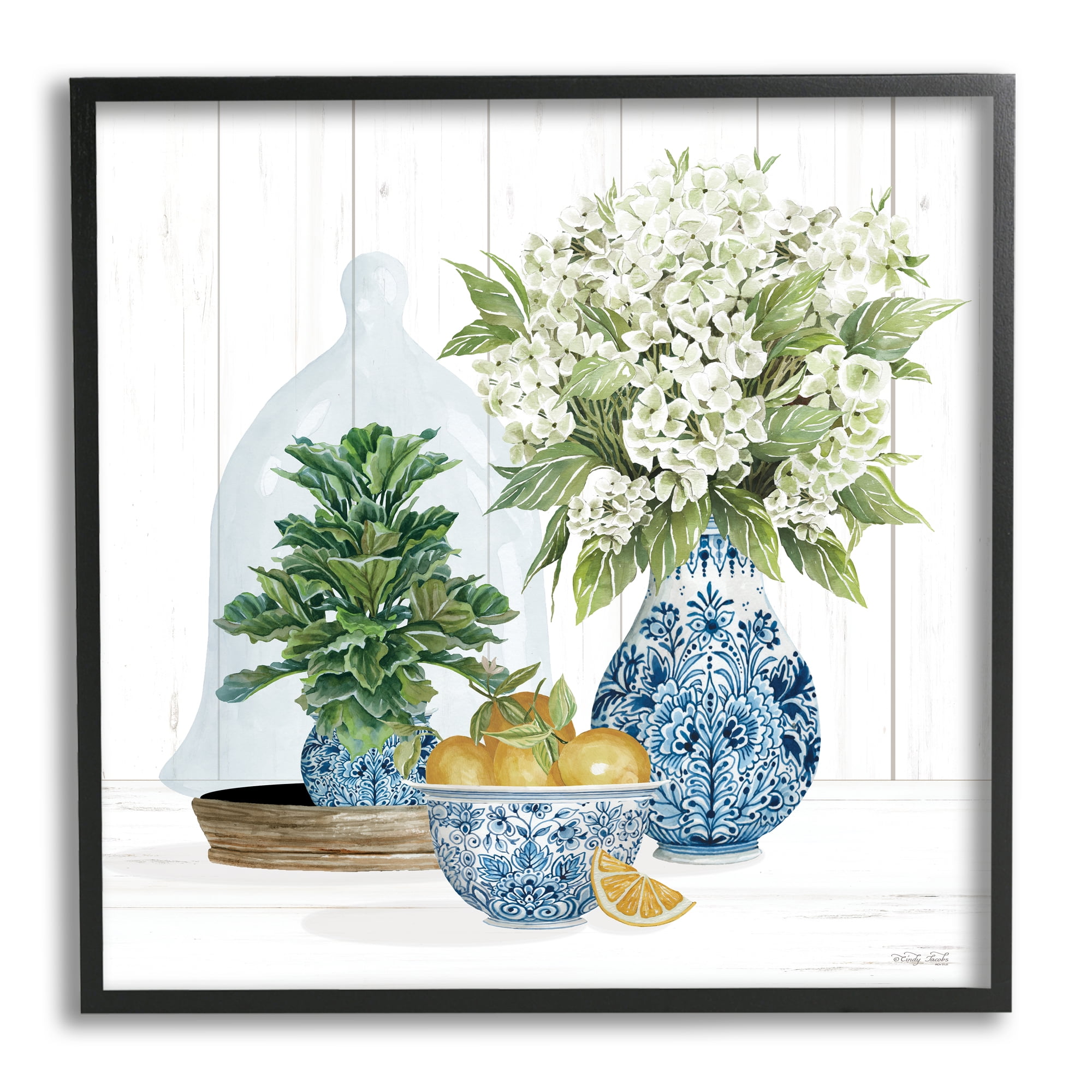 Stupell Country Botanicals Citrus Arrangement Botanical & Floral Painting Black Framed Art Print Wall Art