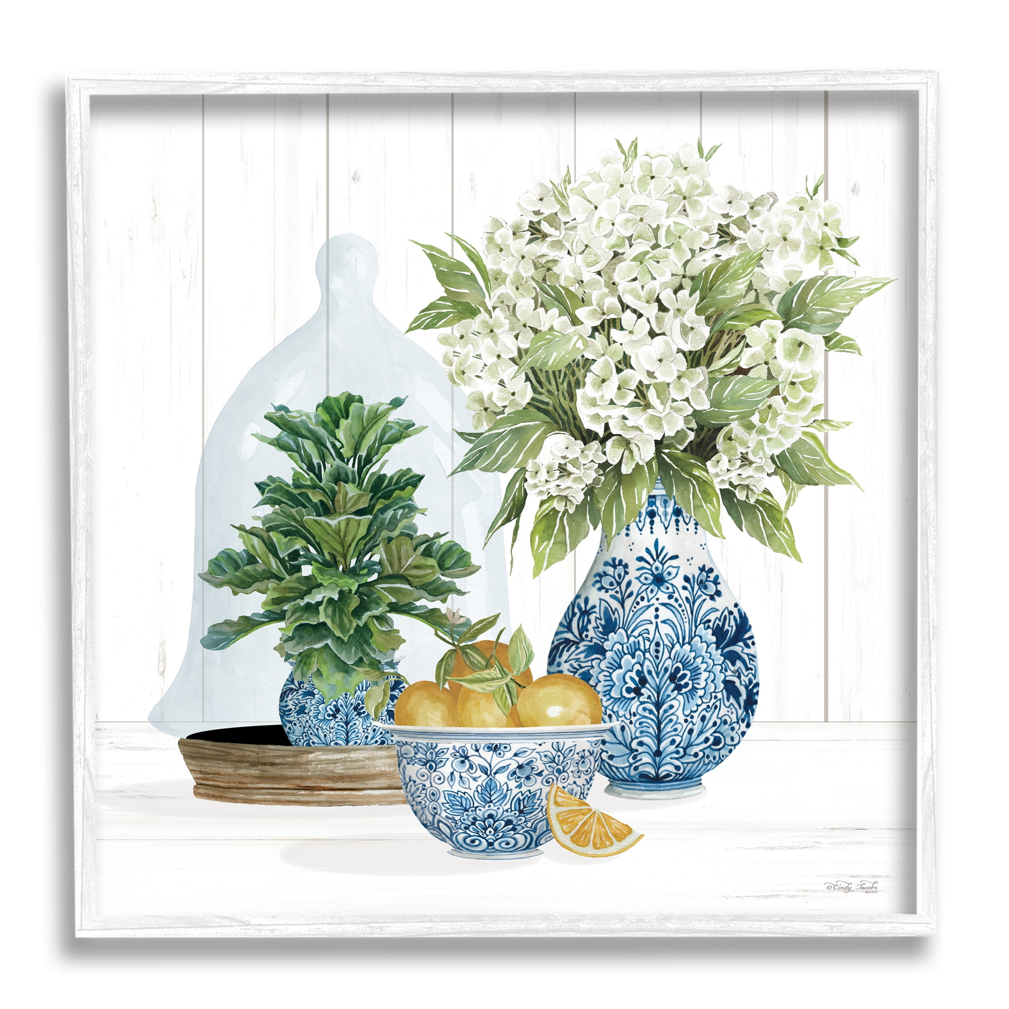 Stupell Country Botanicals Citrus Arrangement Botanical & Floral Painting White Framed Art Print Wall Art