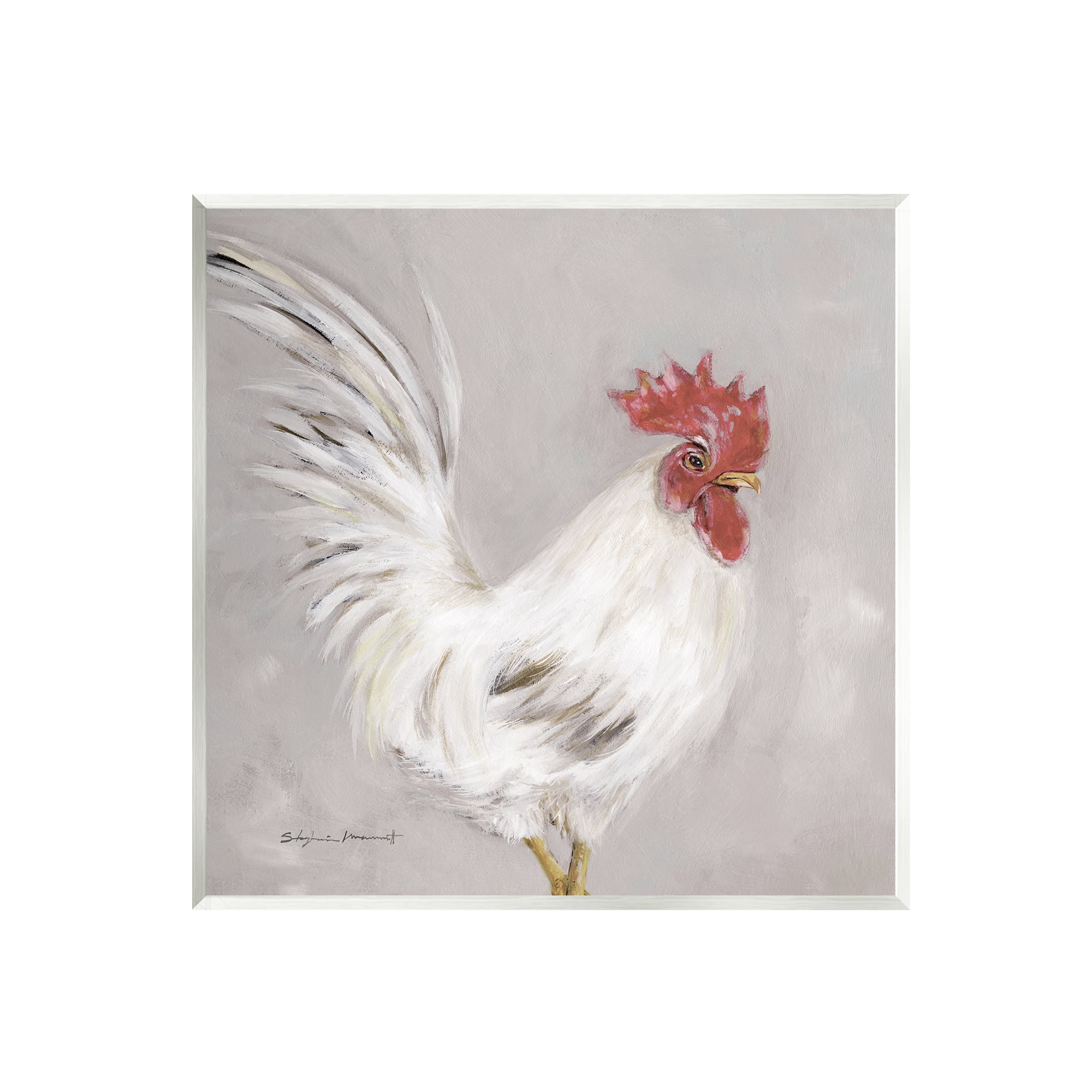 Stupell Country Chicken Hen Portrait Animals & Insects Painting Wall Plaque Unframed Art Print Wall Art
