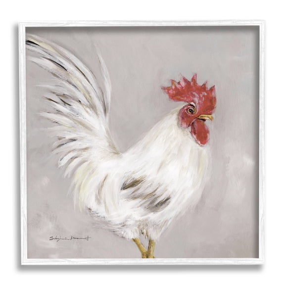 Stupell Country Chicken Hen Portrait Animals & Insects Painting White Framed Art Print Wall Art