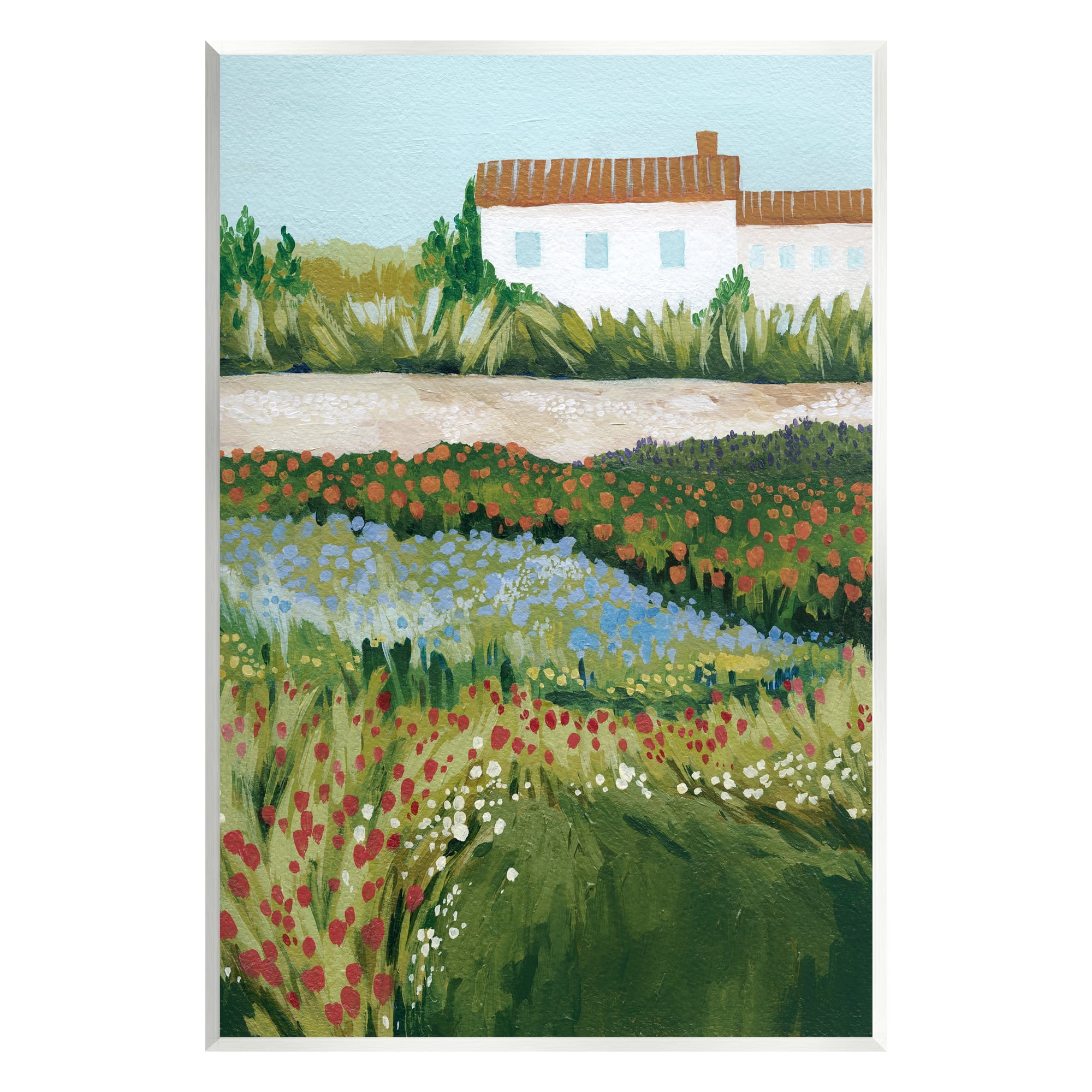 Stupell Country Cottage Meadow Road Landscape Painting Wall Plaque Unframed Art Print Wall Art