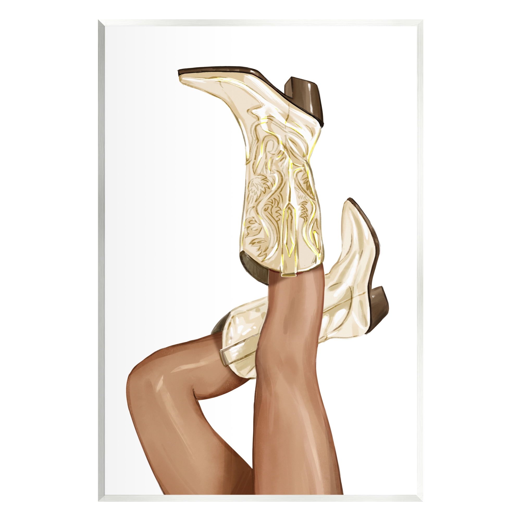 Stupell Country Cowgirl Boots Fashion Beauty & Fashion Painting Wall Plaque Unframed Art Print Wall Art