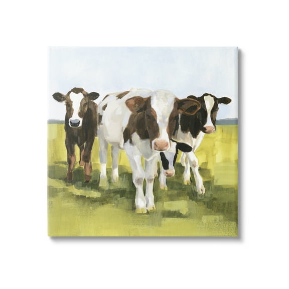Stupell Country Cows Rural Painting Animals & Insects Painting Gallery Wrapped Canvas Print Wall Art