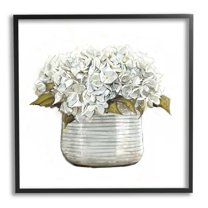 Stupell Country Floral Planter Blooms Botanical & Floral Painting Black Framed Art Print Wall Art