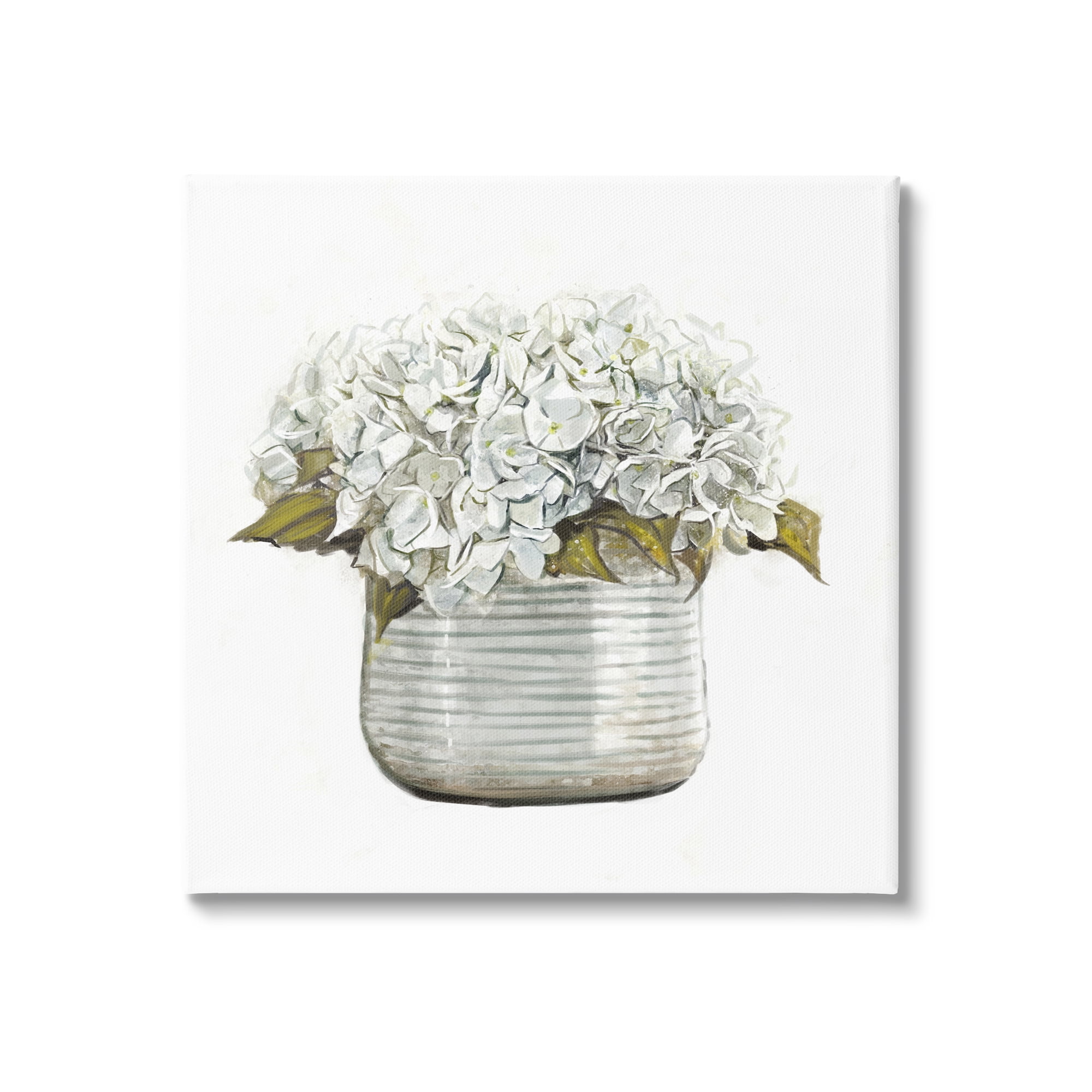 Stupell Country Floral Planter Blooms Botanical & Floral Painting Gallery Wrapped Canvas Print Wall Art
