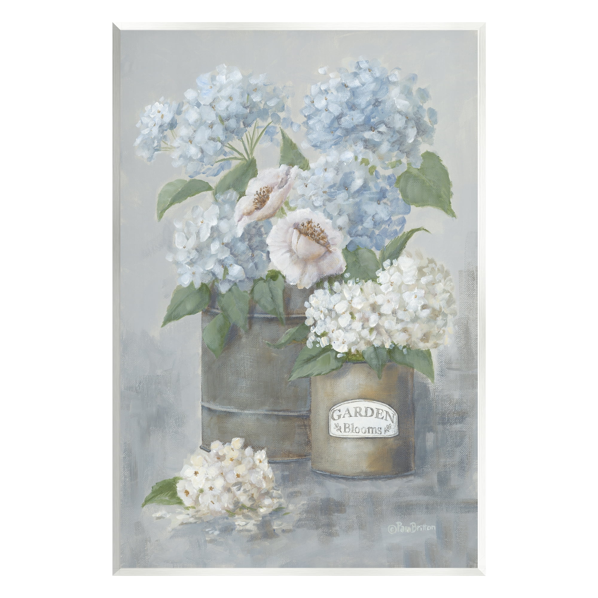 Stupell Country Garden Blooms Hydrangeas Botanical & Floral Painting Wall Plaque Unframed Art Print Wall Art