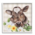 thumbnail image 1 of Stupell Country Gingham Floral Cow Animals & Insects Painting White Framed Art Print Wall Art, 1 of 7