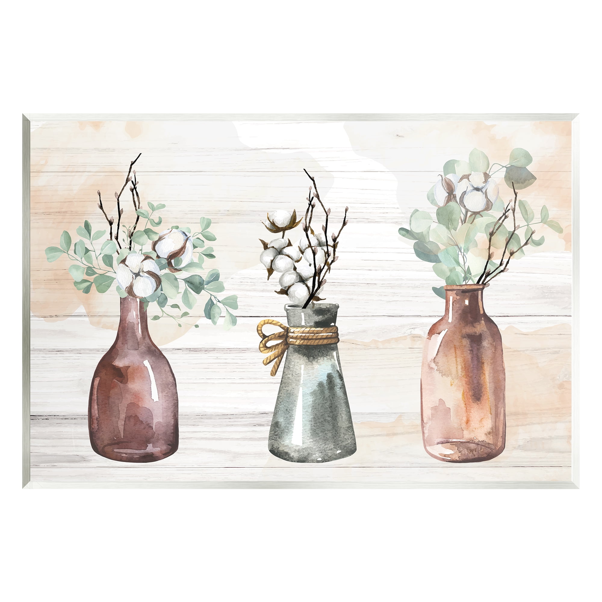 Stupell Country Herbs Vase Arrangement Botanical & Floral Painting Wall Plaque Unframed Art Print Wall Art