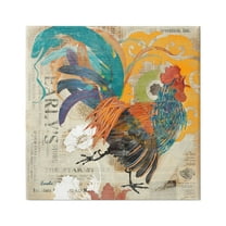 Stupell Country Rooster Vintage Collage Animals & Insects Painting Gallery Wrapped Canvas Print Wall Art