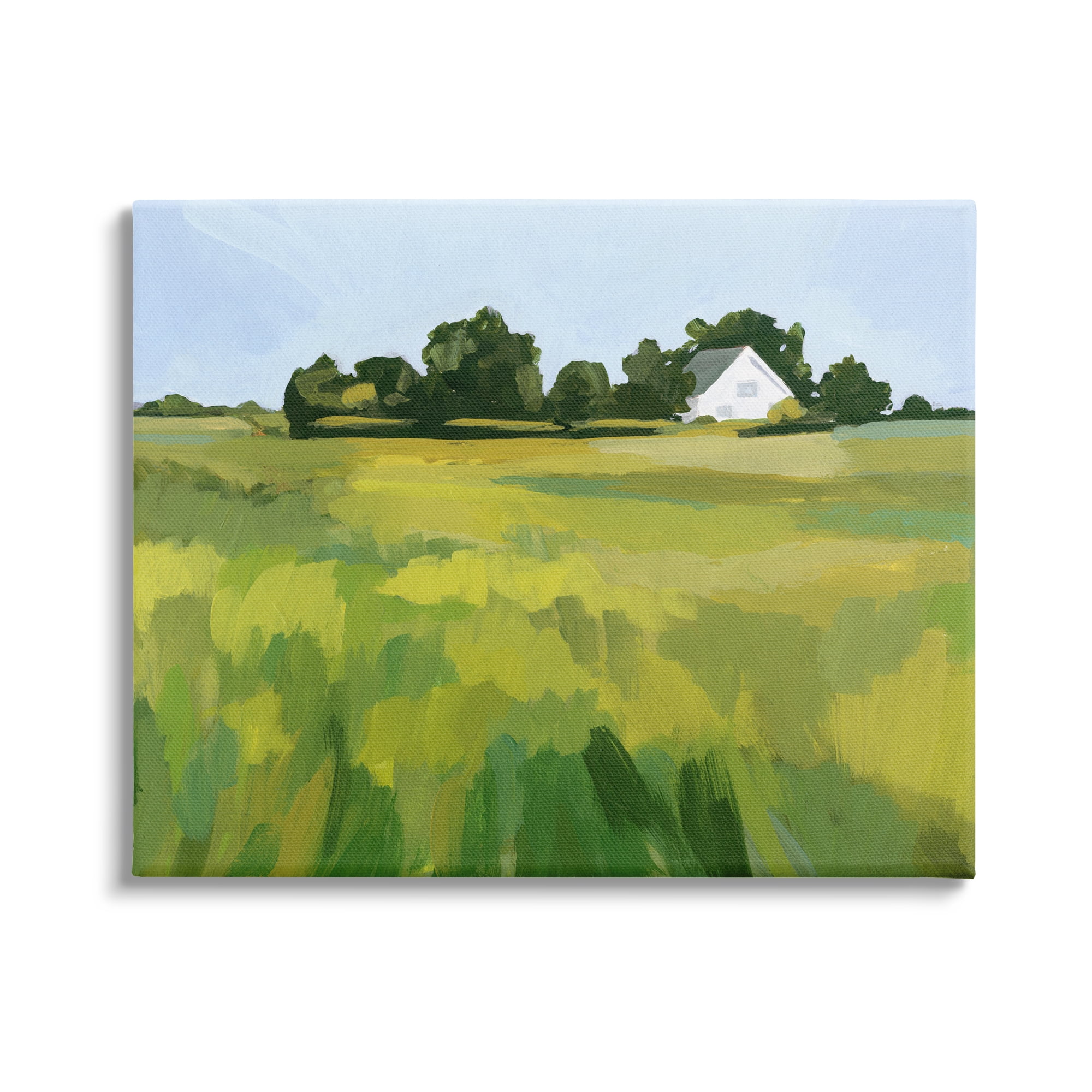Stupell Countryside Meadow Abstract Painting Landscape Painting Gallery Wrapped Canvas Print Wall Art